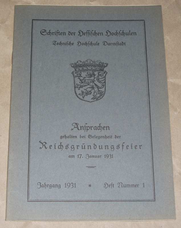 Ansprachen gehalten bei der Gelegenheit der Reichsgründungsfeier am 17.Januar 19