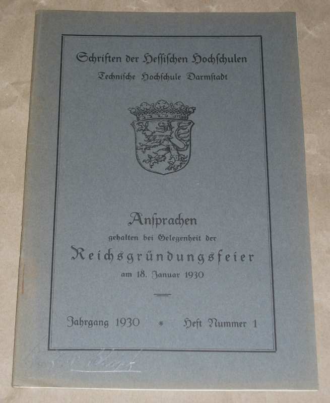Ansprachen gehalten bei der Gelegenheit der Reichsgründungsfeier am 18.Januar 19