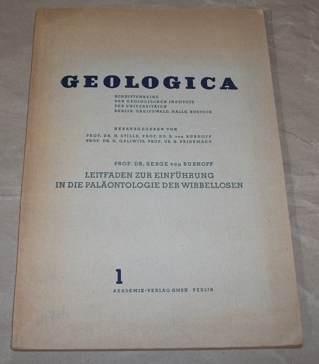 Bubnoff, Leitfaden zur Einführung in die Paläontologie der Wirbellosen.