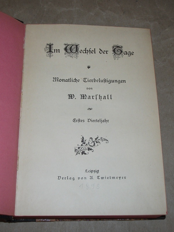 Marshall, Monatliche Tierbelustigungen. Erstes - viertes Vierteljahr in einem Ba