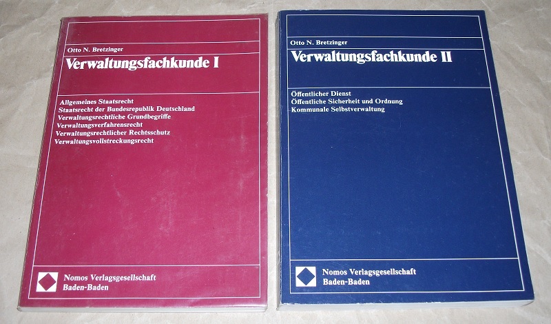 Bretzinger, Verwaltungsfachkunde I + II.
