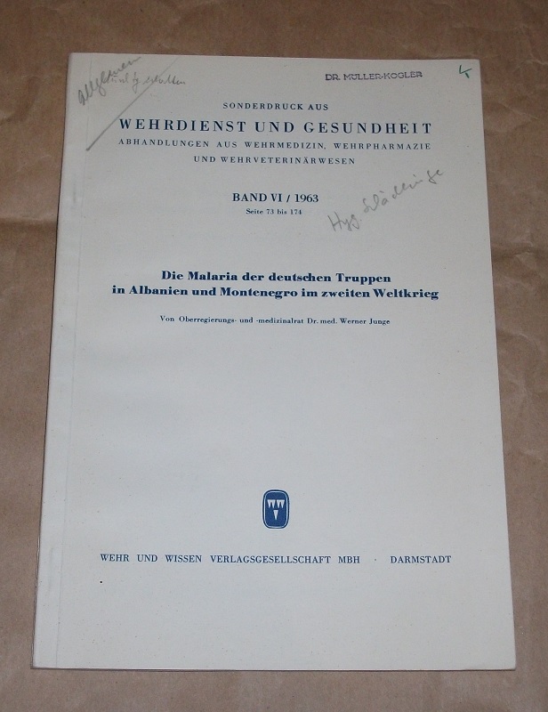 Junge, Die Malaria der deutschen Truppen in Albanien...