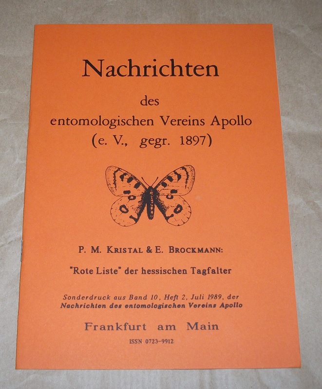 Kristal, "Rote Liste" der hessischen Tagfalter Papilionoidea und Hesperioidea.