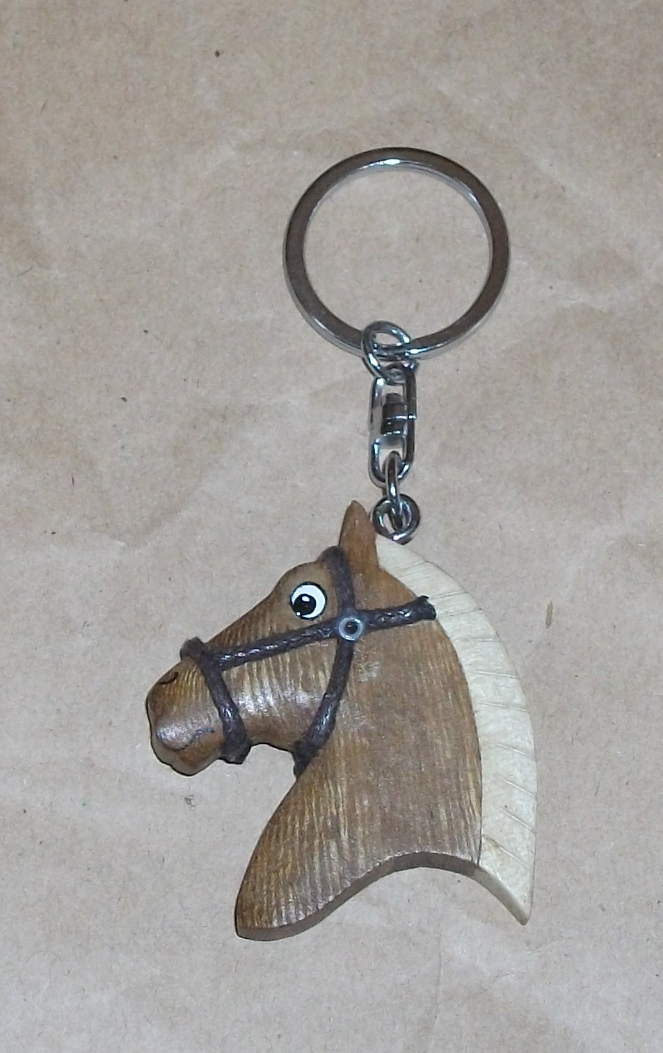 Schlüsselanhänger Pferdekopf, Holz