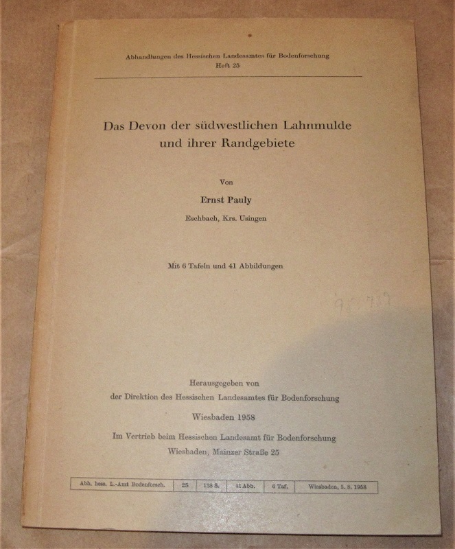 Pauly, Das Devon der südwestlichen Lahnmulde und ihrer Randgebiete.