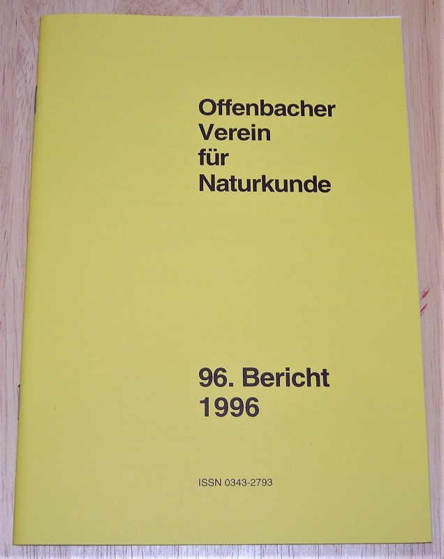 Offenbacher Verein für Naturkunde (Hrsg.): 96. Bericht des Offenbacher Vereins für Naturkunde.