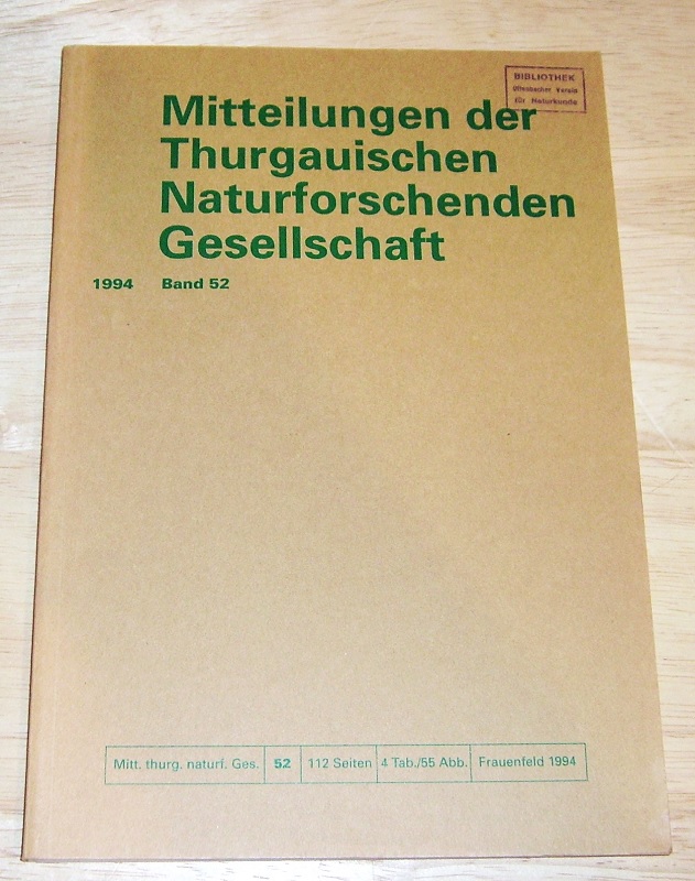 Mitteilungen der Thurgauischen Naturforschenden Gesellschaft Band 52.