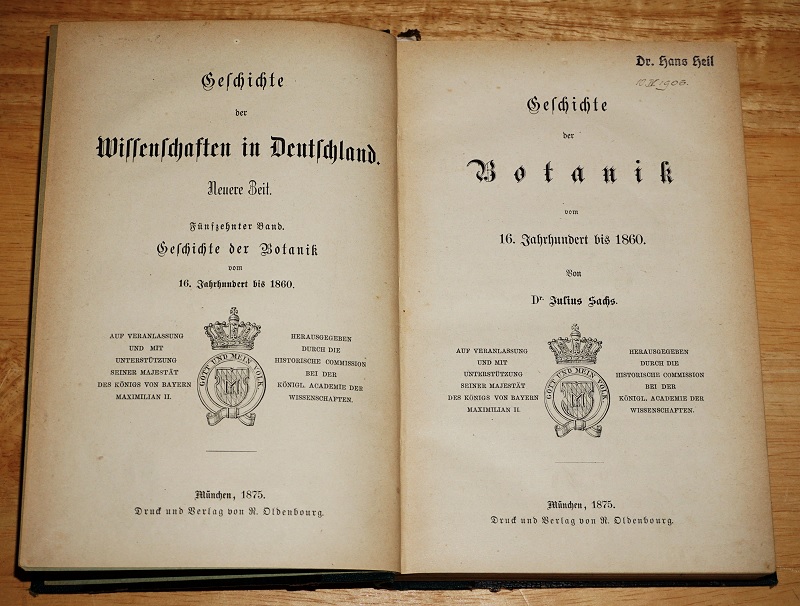 Sachs, Geschichte der Botanik vom 16. Jahrhundert bis 1860.